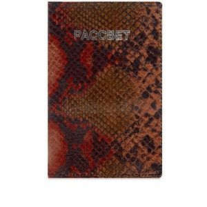 NWT Paccbet Orange Leather Passport Holder, OS